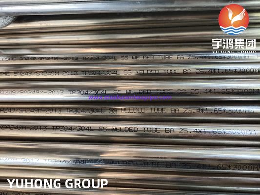 Roestvrij staal Gelaste Ingelegde en Ontharde Buizen A249 TP304/304L, Warmtewisselaarbuis