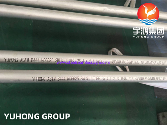 ASME SB444 Inconel 625 / UNS N06625 Nikkel legering staal U Bend naadloos buisje