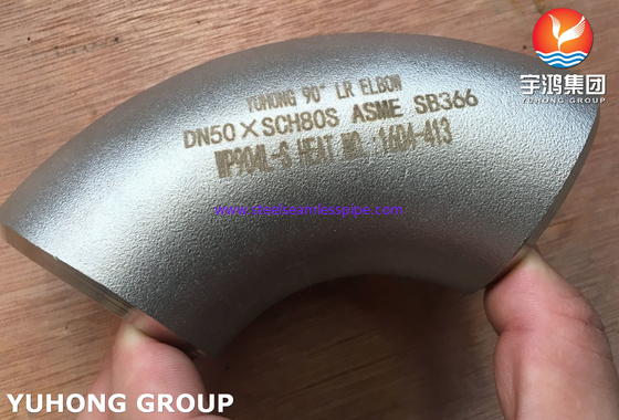 ASTM B366 WP904L Elbow 90 Grade Buttweld Fitting van roestvrij staal ASME B16.9