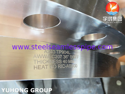 ASTM A240 SS904L Plaat Gefabriceerde Slip-On Flens met Platte Vlak AWWA C207 en Aangepaste Afmetingen