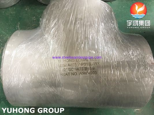 SS316L Butt Weld Fitting, A403 WP316L Equal Tee (naadloos / gelast), B16.9 Standard