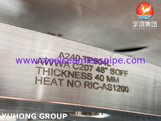 ASTM A240 Legering 904L / UNS N08904 AWWA C207 Ringtype Flens voor Waterleiding Service