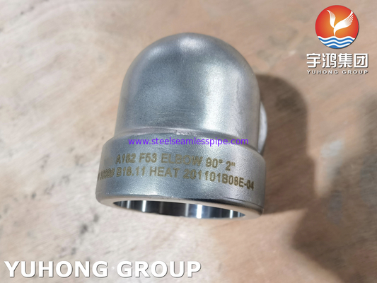 A182 F53 Socket Weld Elbow, UNS S32750 Super Duplex Steel Gesmeed Fitting