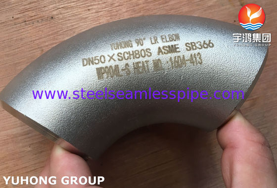 ANSI B16.9 roestvrijstalen pijpfitting ASTM B366 WP904L 90 graden LR-elleboog