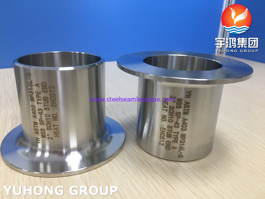 ASTM A403 wp316l-s Stub End TYPT een BW-Petrochemisch Aardgas van het Oliegas