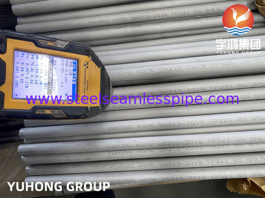 Roestvrijstalen naadloze buis ASTM A213 TP321 / TP321H Warmtewisselaarbuis 3/4" 16BWG 20FT Koelbuis