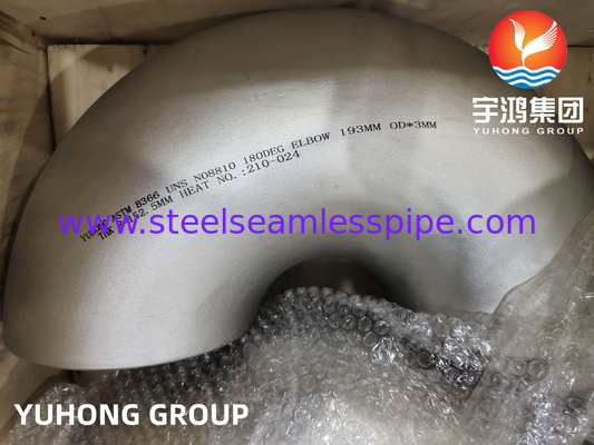 Van de de Pijpmontage ASTM B366 Incoloy 800H van B16.9buttweld het Nikkellegering 180 Graadelleboog