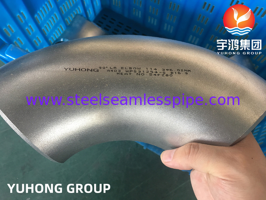 ASTM A403 / ASME SA403 WPS31254 Roestvrij staal naadloos bevestigend elleboog Buttwelded B16.9