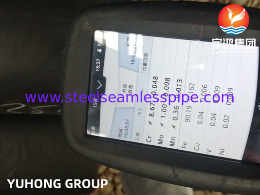 ASTM A335 / ASME SA335 P9 Legering staal naadloze pijp zwart schilderij afgeschuind uiteinde