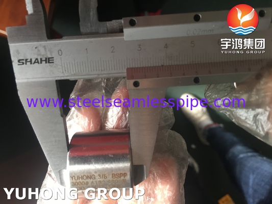 ASTM A182 F316L Stainless Steel Gesmeed Pipe Fittings, BSPP Geaffineerde Koppeling 3000LBS