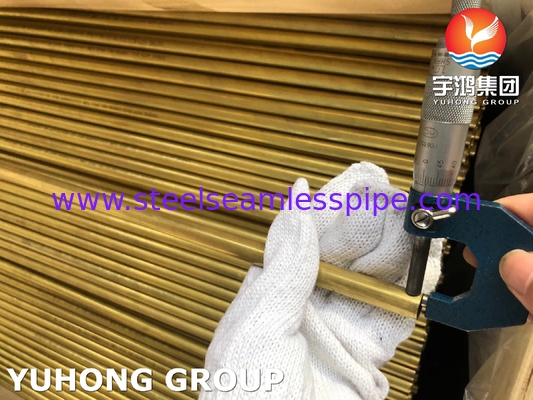 Koperen legering Messingbuis ASTM B111 C44300 C68700 C70600 25.4mm*1.245mm*12995mm Condensor Air Cooler Radiator