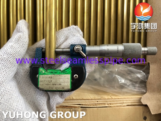 Koperen legering Messingbuis ASTM B111 C44300 C68700 C70600 25.4mm*1.245mm*12995mm Condensor Air Cooler Radiator