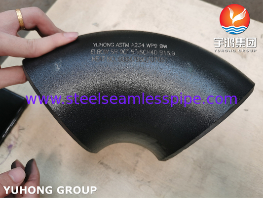 ASTM A234 WP9 CL1 90° ELBOW BW SR 5&quot; SCH40 naadloze buisbehoren