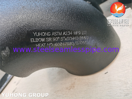 ASTM A234 WP9 CL1 90° ELBOW BW SR 5&quot; SCH40 naadloze buisbehoren