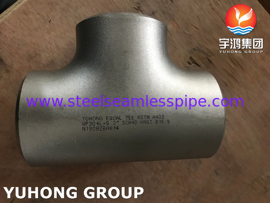 ASTM A403 WP304L-S Tee Butt Weld Tee B16.9 voor olie- en gas