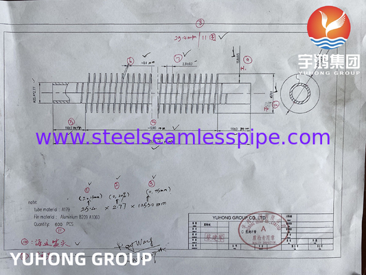 Low Fin Tube, ASME SA179 Seamless Base Tube, kosteneffectief voor voedingswatertoestellen
