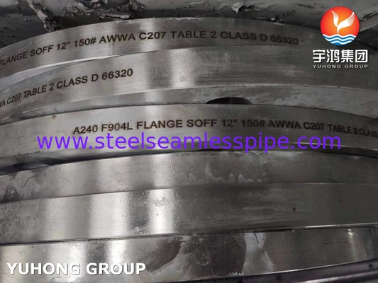 ASTM A240 F904L 1.4539 AWWA C207 SOFF Flens voor leidingsysteem