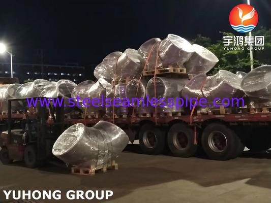 EN 10253-2 1.4541 Grote diameter achterste las met 90 graden elleboog