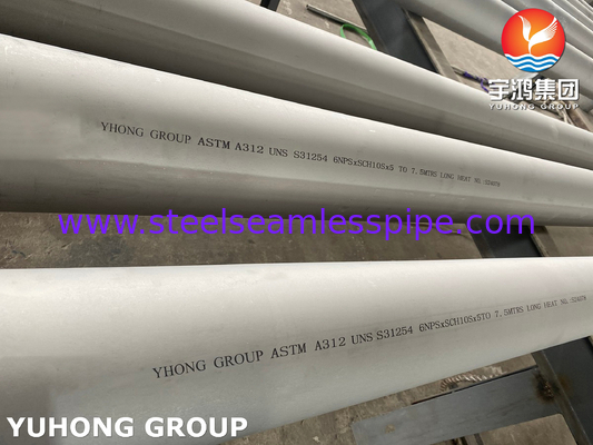 ASTM A312 UNS S31254 254SMO /1.4547 High Mo Austenitische naadloze buis van roestvrij staal