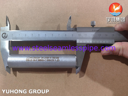 ASME B36.10 Pipe Nipple ASTM A790 UNS S31803 Seamless Duplex Steel Nipple