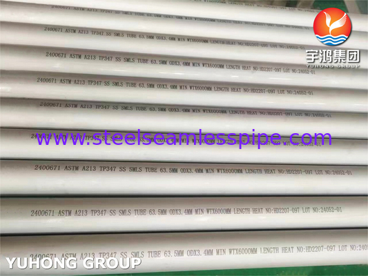 ASTM A213/ASME SA 213 TP347/TP347H naadloos buisje van roestvrij staal in warmtewisselaarketel