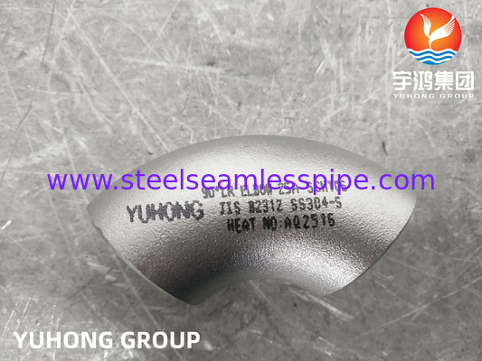JIS B2312 SS304-S Roestvrij staal Butt weld fittings 45° 90° LR Elbow
