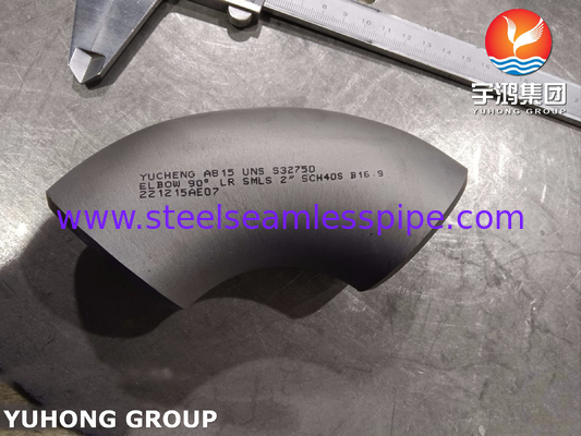ASTM A815 UNS S32750 Super duplex roestvrijstalen inlegstukken 90 graden LR Elbow