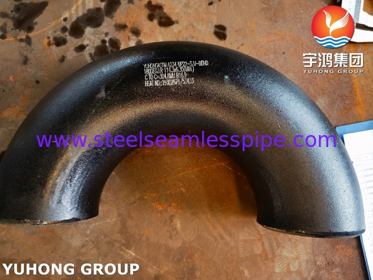 ASTM A234 WP22 CL1 / CL3 legeringsstaal fitting Buttweld 180° Elbow Zwart geschilderd