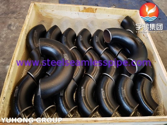 ASTM A234 WP22 CL1 / CL3 legeringsstaal fitting Buttweld 180° Elbow Zwart geschilderd