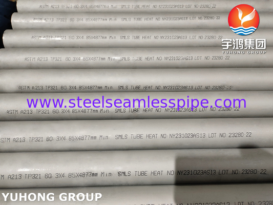 ASTM A213 ASME SA213 TP321 TP321HTubos sem costura de acero inoxidável Espessura Recozido em conserva Termina Simples Trocador de calor