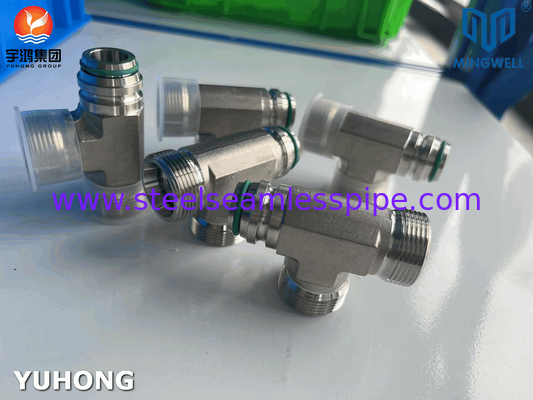 Roestvrij staal Adapter Tees NPT G PT SS316L Hydraulisch vormen