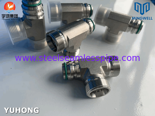 Roestvrij staal Adapter Tees NPT G PT SS316L Hydraulisch vormen