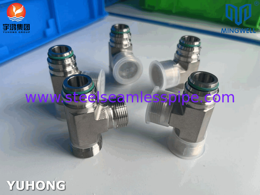 Roestvrij staal Adapter Tees NPT G PT SS316L Hydraulisch vormen