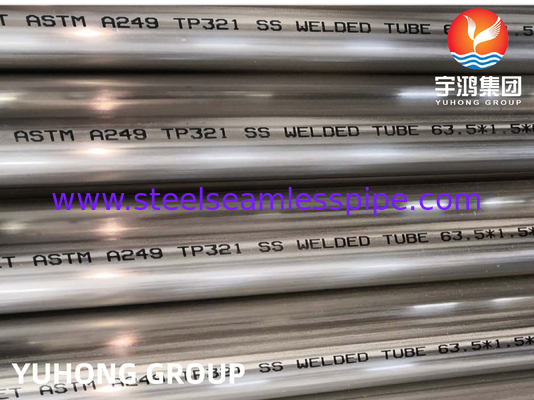 ASTM A249 TP321 Roestvrijstalen gelaste buis Bright Annealed Boiler Heat Exchanger Toepassing