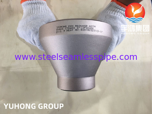 ASTM B466 C70600 Koperlegering Fitting Excentrische Reducer B16.9 Voor koelsysteem