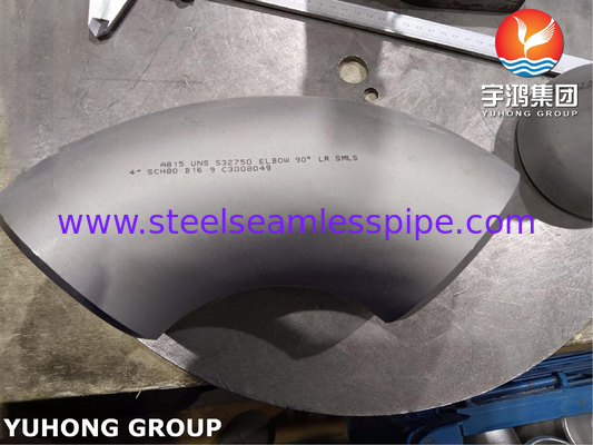 ASTM A815 S32750 Duplex roestvrij staal montage Elbow 90 graden lange straal Buttweld B16.9