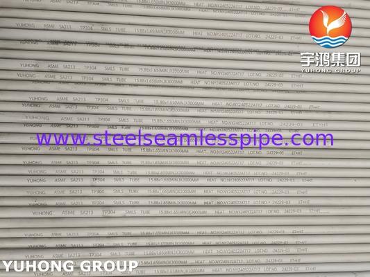 ASTM A213 / ASME SA213 TP304 naadloos warmtewisselaarbuis van roestvrij staal