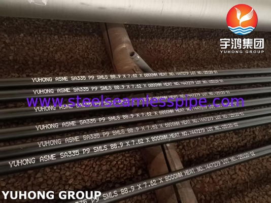 ASTM A335 / ASME SA335 P9 Legering staal naadloze pijp zwart schilderij afgeschuind uiteinde