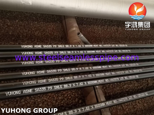 ASTM A335 P9 Ferritische gelegeerd stalen buis voor hoge temperatuur 88.9MM X 7.62MM