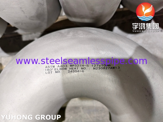 ASTM A403 / ASME SA403 WP321H Roestvrijstalen Fitting Naadloze 180° Elleboog B16.9