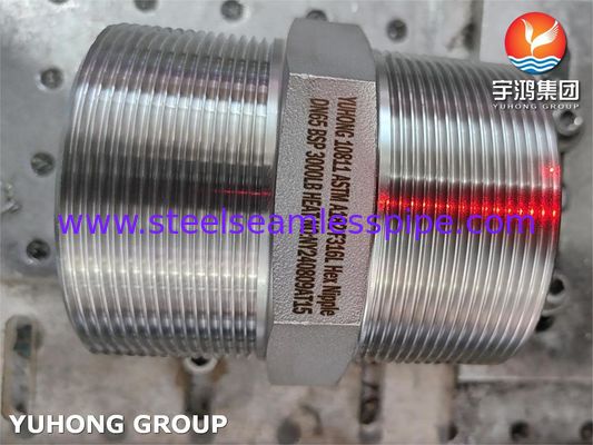 ASTM A182 F316L BSP Union Zeskantnippel Druk Smeden