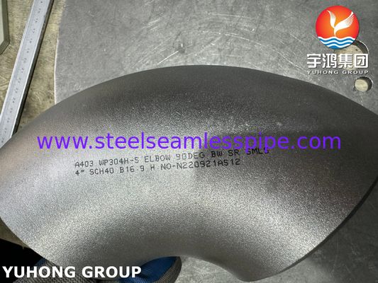 ASTM A403 WP304H Roestvrijstalen Fitting 90° Korte Radius Elleboog Stompgelast Naadloos B16.9