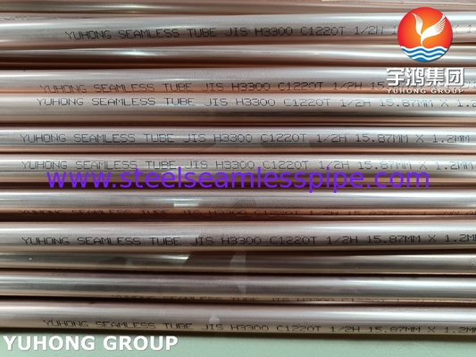 JIS H3300 C1220T Naadloze Koperlegering Buis voor HVAC-systemen