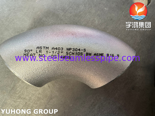 ASTM A403 WP304 Roestvrij staal 90° Elbow Fitting B16.9