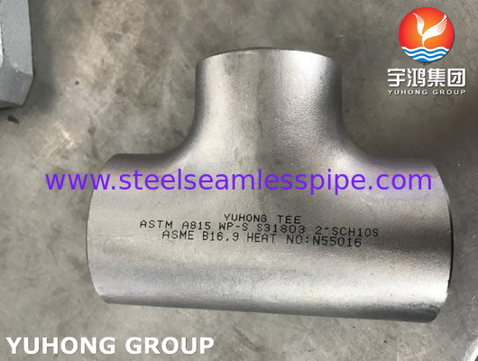 ASTM A815 S31803 Duplex rustvrij staal toevoeging Tee B16.9