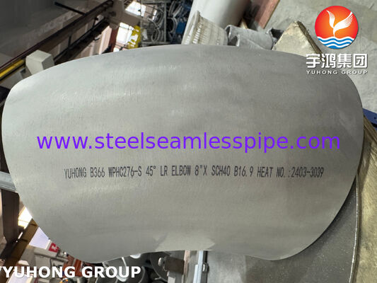 ASTM B366 WPHC276 / UNS N10276 BW Pipe Fittings Hastelloy C276 Ellen 45 graden 90 graden