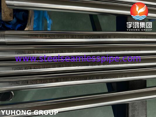 ASTM A270 TP304 3A Sanitaire buis van roestvrij staal voor voedselverwerkende installaties, NPT draad einde