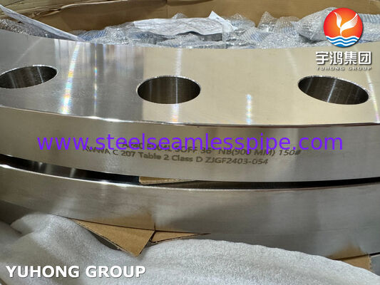 ASTM A240 F904L Slip On Flat Face Flange AWWA C207 Table2 Class D Voldoet aan de Amerikaanse waternormen
