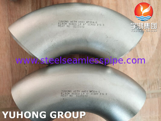 ASTM A403 WP304-S 90 graden LR naadloze bocht voor industrieel gebruik