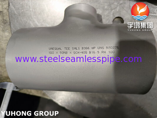ASTM B366 C276 BW Gelijk en ongelijk TEE Hoge corrosiebestendigheid Hastelloy C276 Butt weld pipe fitting